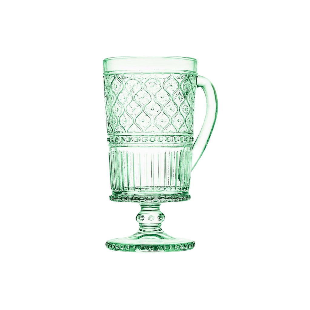 Claro Green Footed Coffee Mug, Set of 4 Godinger All Dining, Claro, Claro Footed Mugs, Claro Mug Set, Claro Set, Coffee, Coffee Mug, Embossed, Footed Mug, Green, Green Claro, Mug, Mug Set, Mugs, Mugs & Teacups