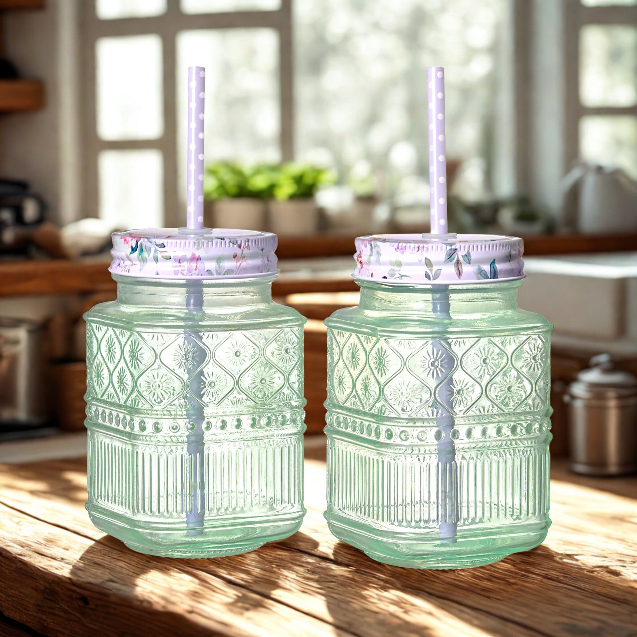 Claro Green Mason Jar, Set of 2 – Godinger