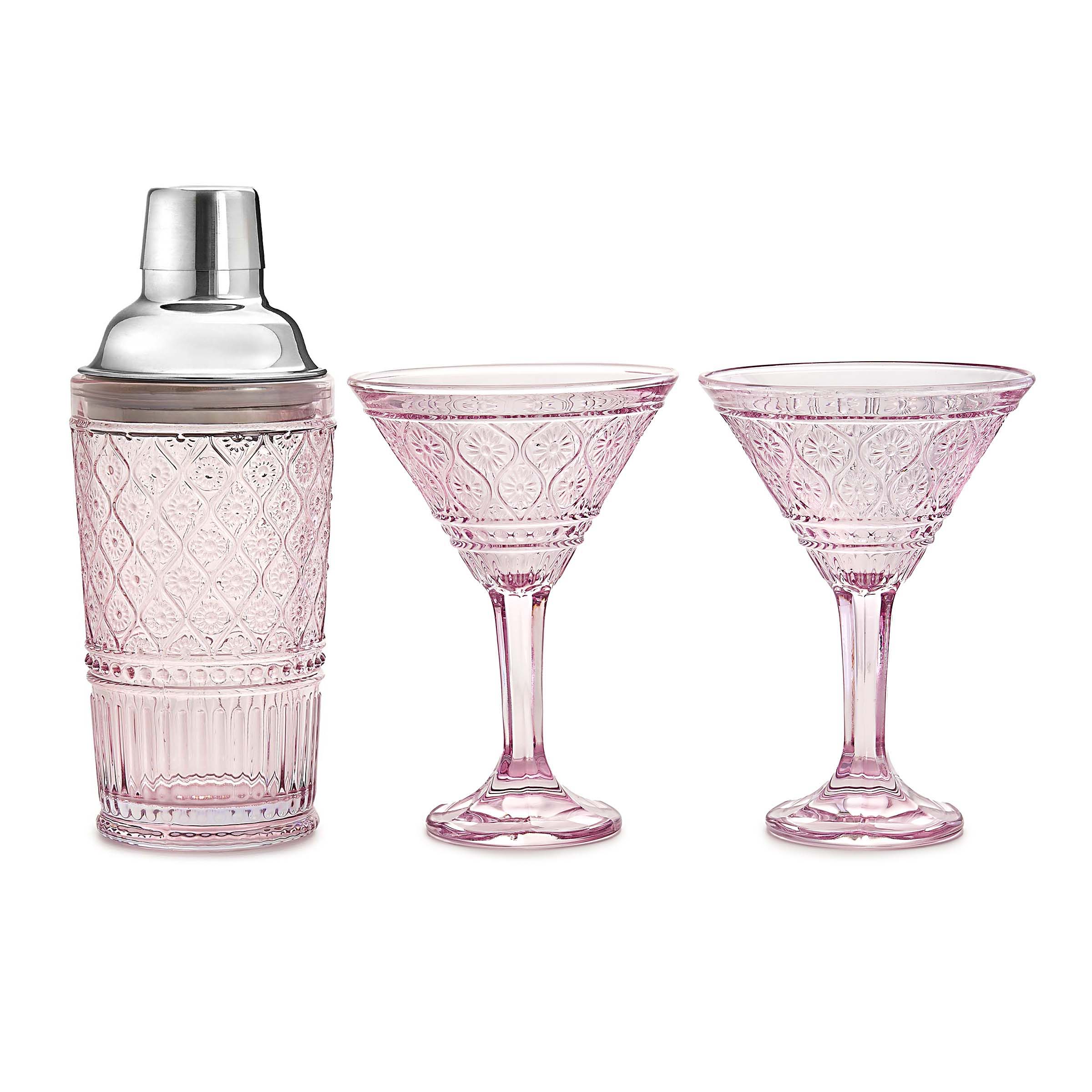 Claro Pink Cocktail Shaker & Martini Set