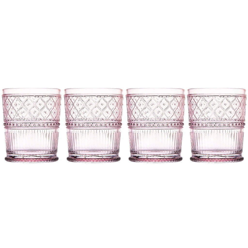 Claro Pink Double Old Fashion, Set of 4 Godinger All Barware, All Glassware, All Glassware & Barware, Claro, Claro Double Old Fashion, Clear Claro, DOF, DOF & Highball, Double Old Fashion, Glassware, Glassware & Barware, Pink, Pink Claro