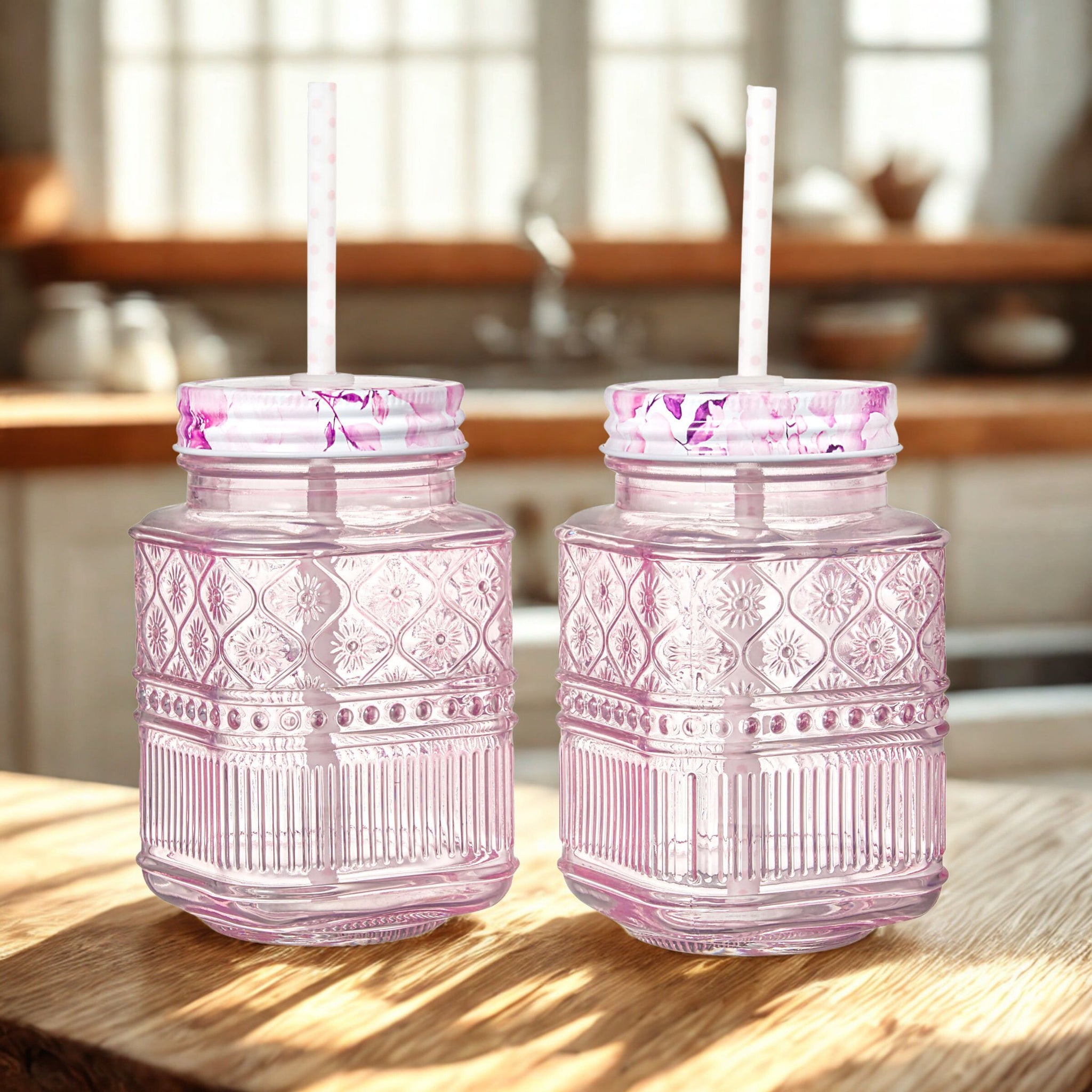 Claro Pink Mason Jar, Set of 2 – Godinger