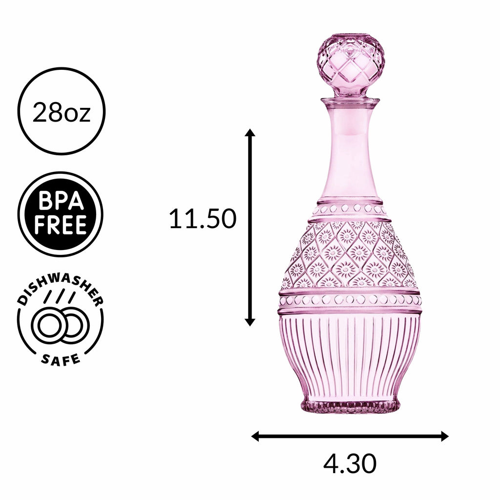 Claro Pink Wine Decanter Godinger All Glassware, All Glassware & Barware, Claro, Cut Crystal, Decanter, Decanter & Decanter Sets, Pink, Pink Claro