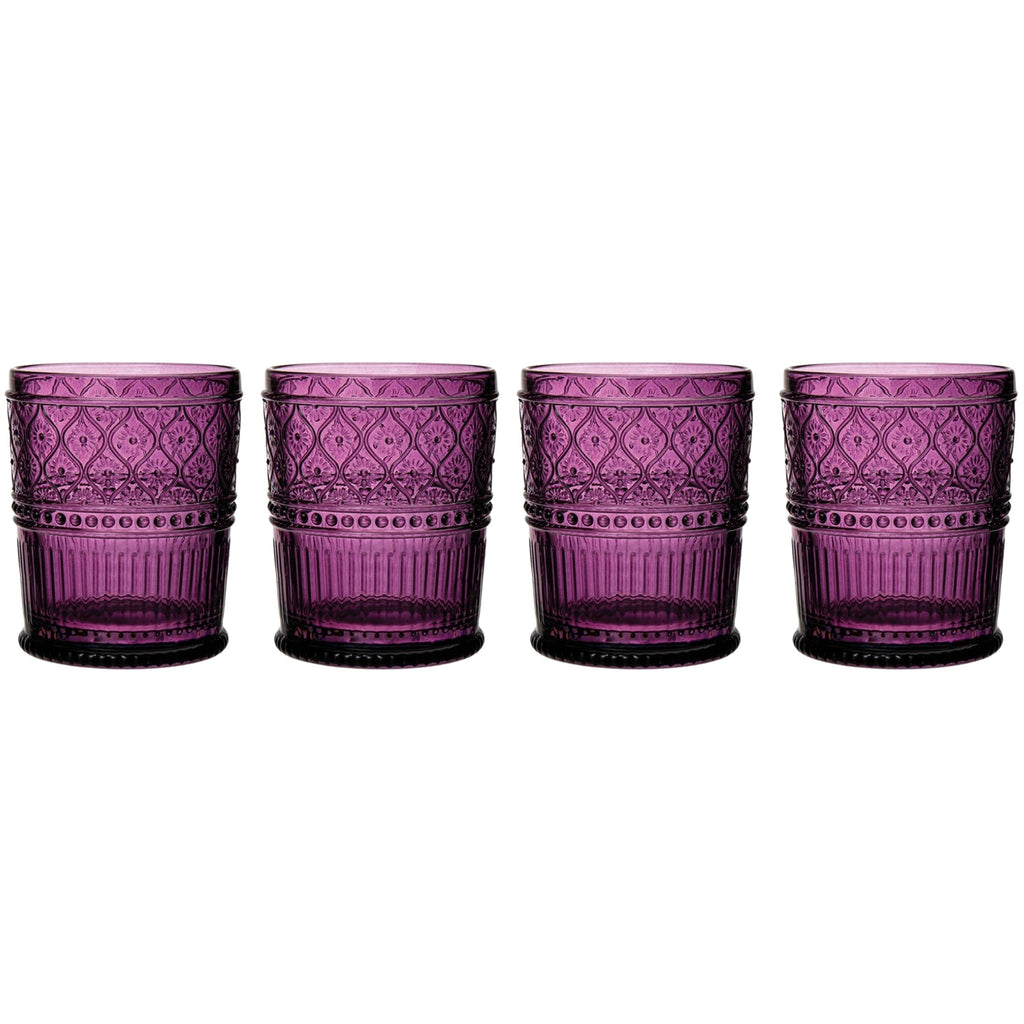 Claro Plum Double Old Fashion, Set of 4 Godinger All Barware, All Glassware, All Glassware & Barware, Claro, Claro Double Old Fashion, DOF, DOF & Highball, Double Old Fashion, Glassware, Plum, Plum Claro