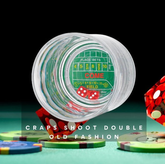 Craps Shoot Double Old Fashion, Set of 2 Godinger All Barware, All Glassware, All Glassware & Barware, Craps Game, Craps Table, Dice, DOF, DOF & Highball, Double Old Fashion, Glassware, Glassware & Barware