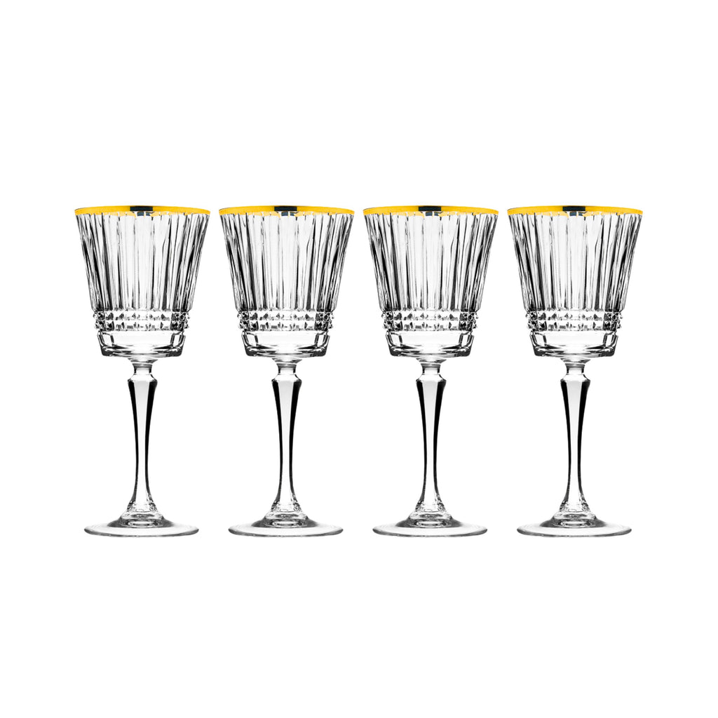 Cristine Gold Rim White Wine Glass, Set of 4 Godinger All Barware, All Glassware, All Glassware & Barware, Cristine, Italy, White Wine Glass, Wine, Wine & Champagne, Wine Glass