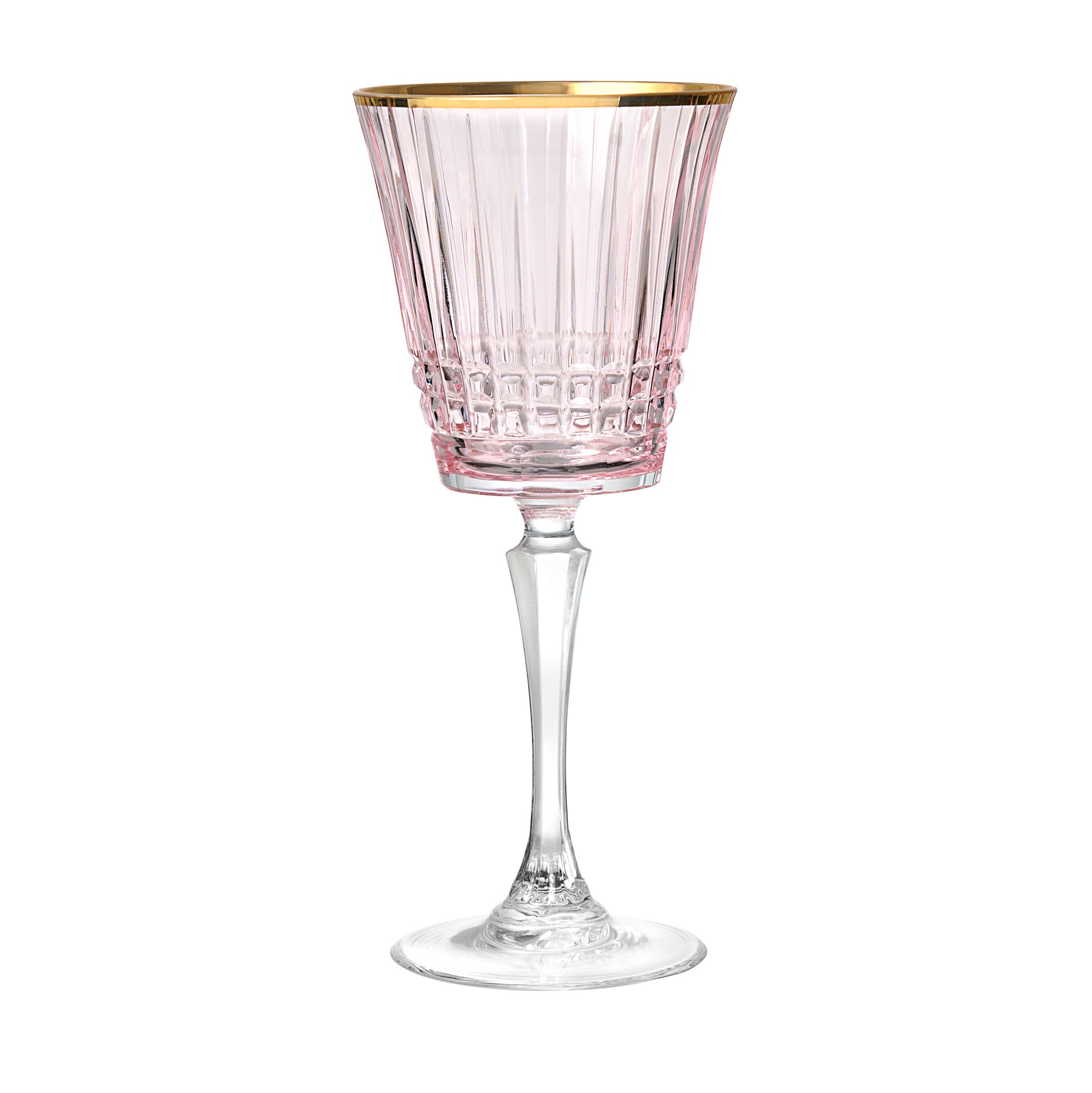 wine glasses rose gold Cristine Gold Rim White Wine Glass, Set of 4 (Set of 4) Color: Pink
