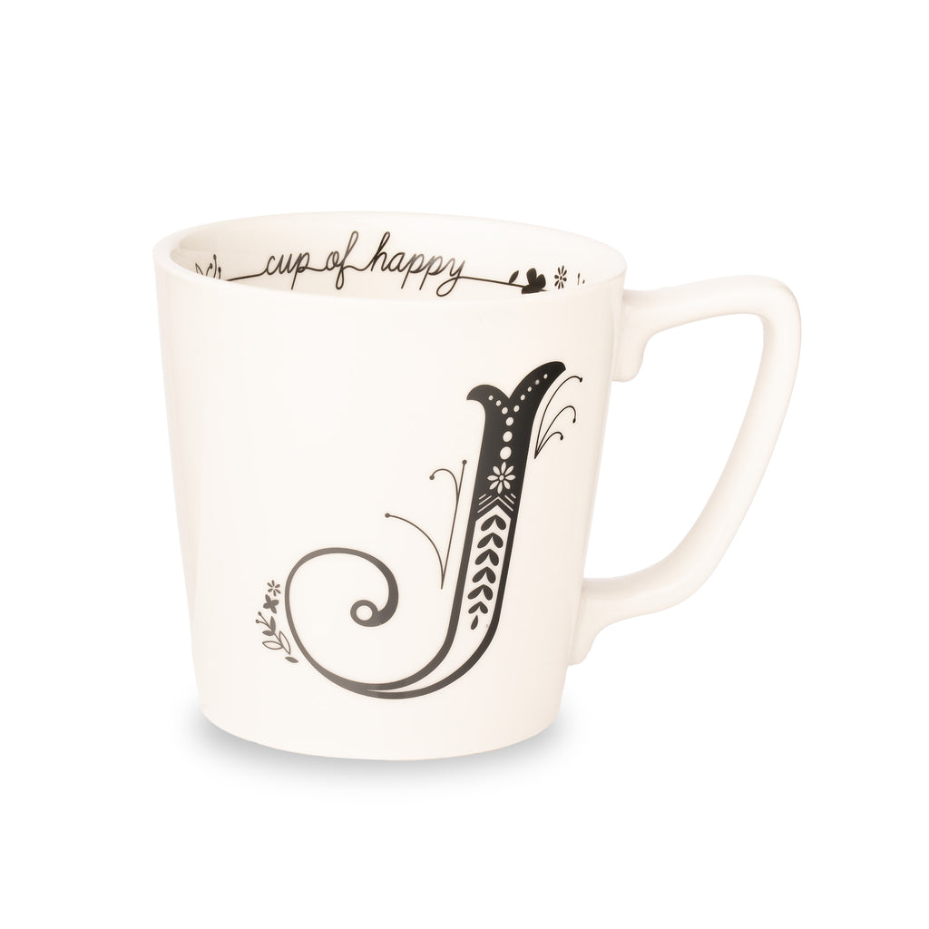 Cup of Happy Letter Mug J Godinger All Dining, Coffee, Coffee Mug, Dining, Mugs, Mugs & Teacups, White