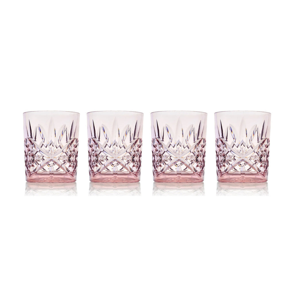 Dublin Acrylic Blush Double Old Fashion, Set of 4 Godinger Acrylic, All Barware, All Glassware, All Glassware & Barware, Blush, Drinkware, Dublin, Dublin Glassware, Outdoor