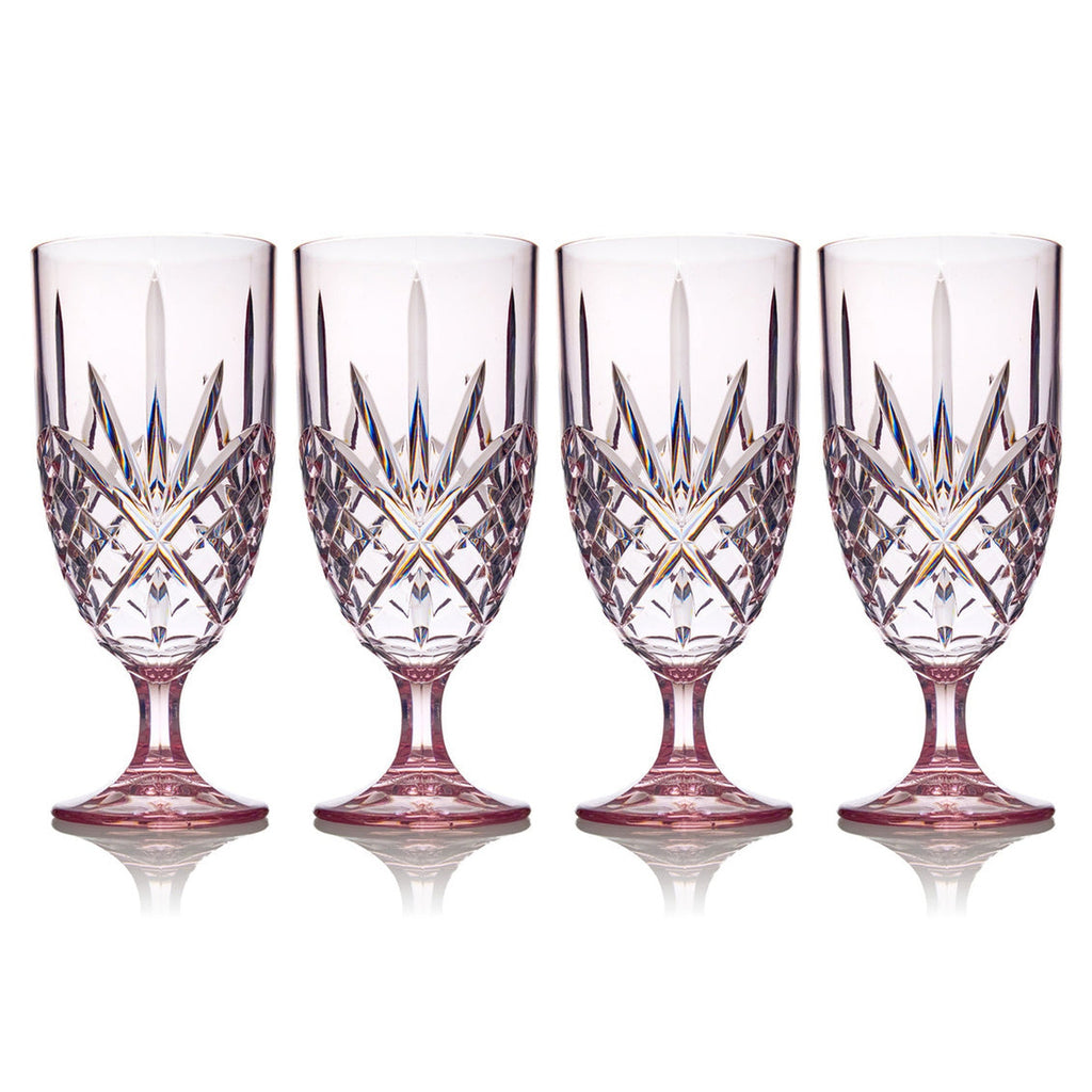 Dublin Acrylic Blush Water Goblet, Set of 4 Godinger Acrylic, All Glassware & Barware, Blush, Dublin, Glassware & Barware, Wine & Champagne