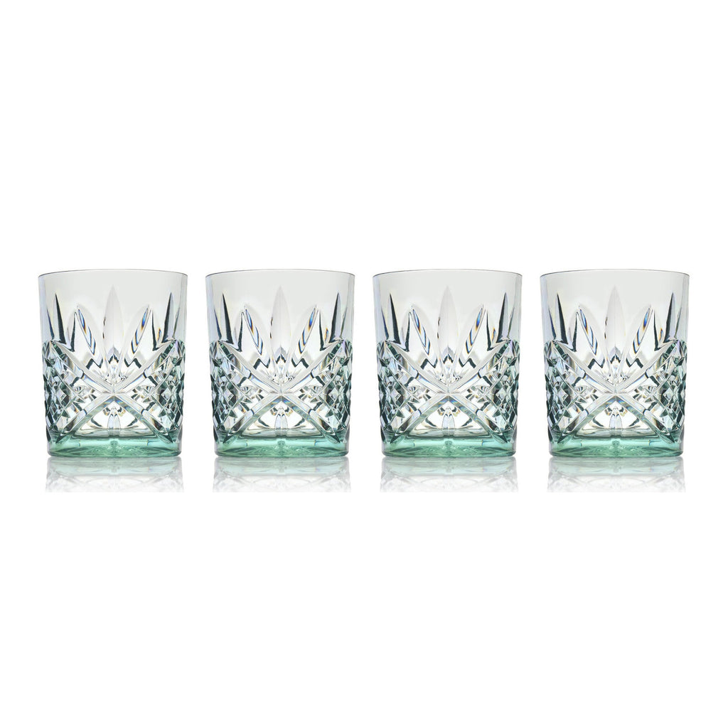 Dublin Acrylic Seafoam Double Old Fashion, Set of 4 Godinger Acrylic, All Barware, All Glassware, All Glassware & Barware, Drinkware, Dublin, Dublin Glassware, Outdoor, Seafoam