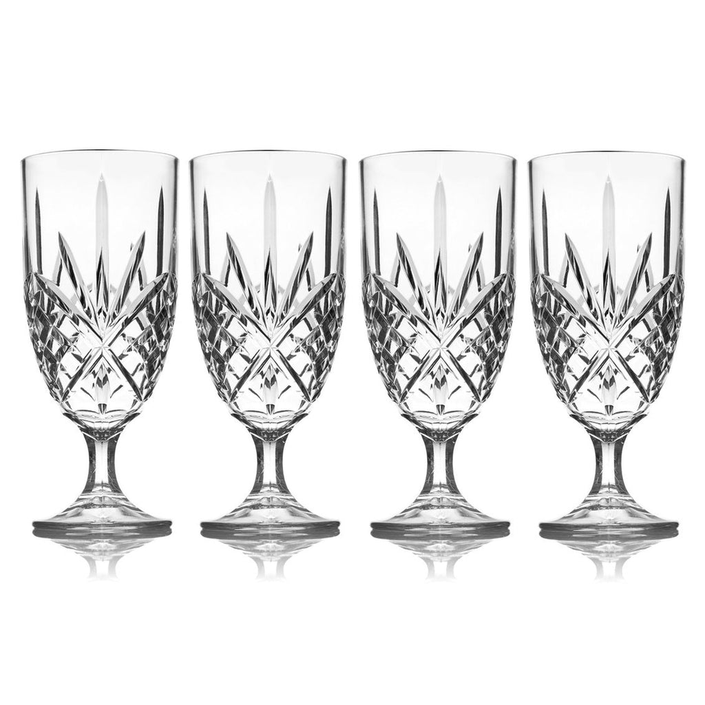 Dublin Acrylic Water Goblet, Set of 4 Godinger Acrylic, All Glassware & Barware, Clear, Dublin, Glassware & Barware, Wine & Champagne