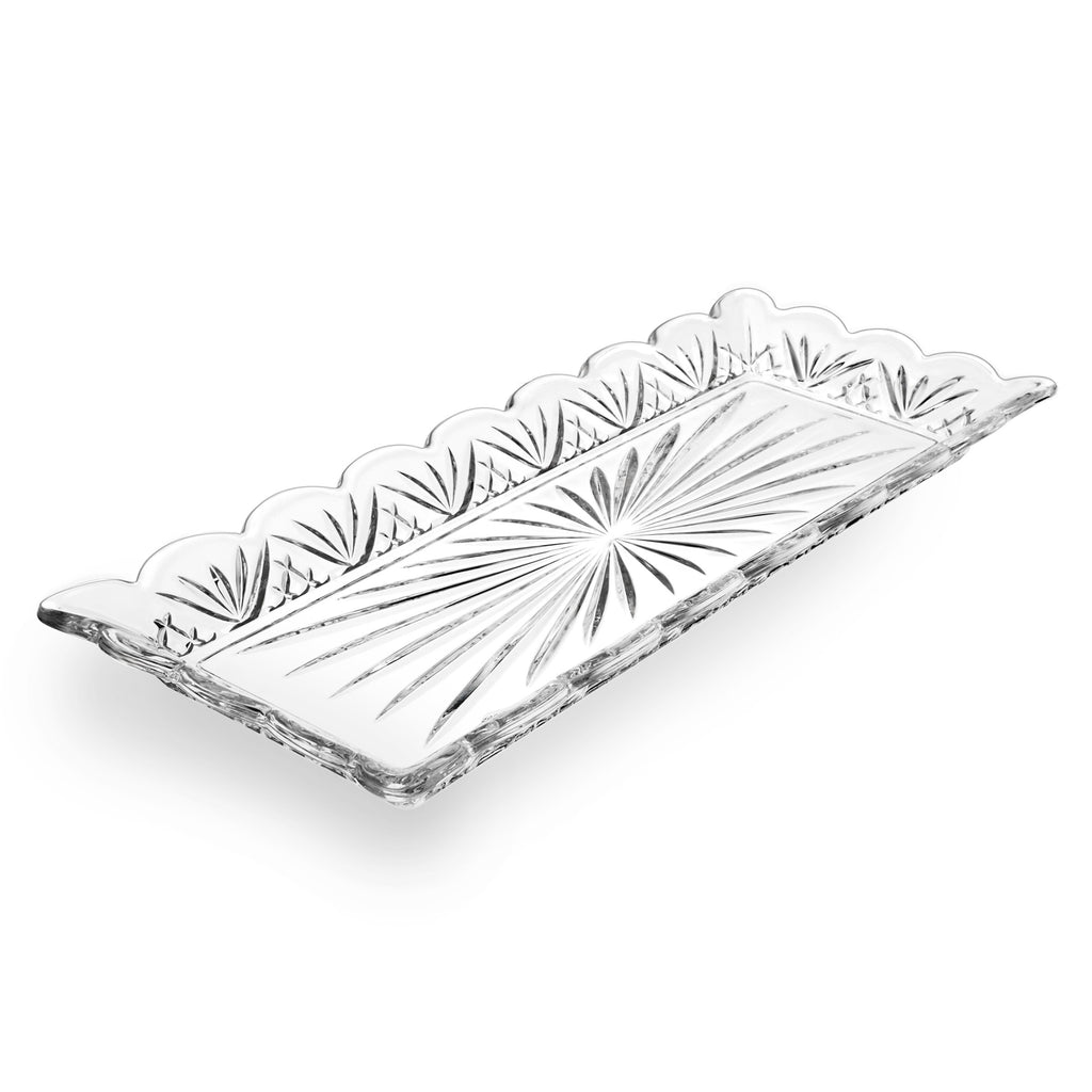 Dublin Crystal Scalloped Relish Server, 4 Piece Set Godinger All Judaica, All Kitchen, Clear, Crystal, Cut Crystal, Dublin, Dublin Crystal, Dublin Kitchen, Judaica, Kitchen, Relish Dish, Scalloped