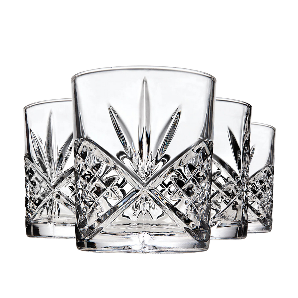 Dublin Crystal Double Old Fashion, Set of 4 Godinger All Glassware, All Glassware & Barware, Cut Crystal, DOF, DOF & Highball, Dublin, Dublin Crystal, Dublin Glassware