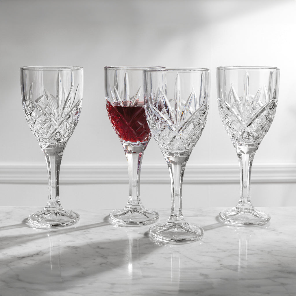 Dublin Crystal Goblet, Set of 4 Godinger All Barware, All Glassware, All Glassware & Barware, Dublin, Dublin Glassware, Goblet, Red Wine, Red Wine Glass