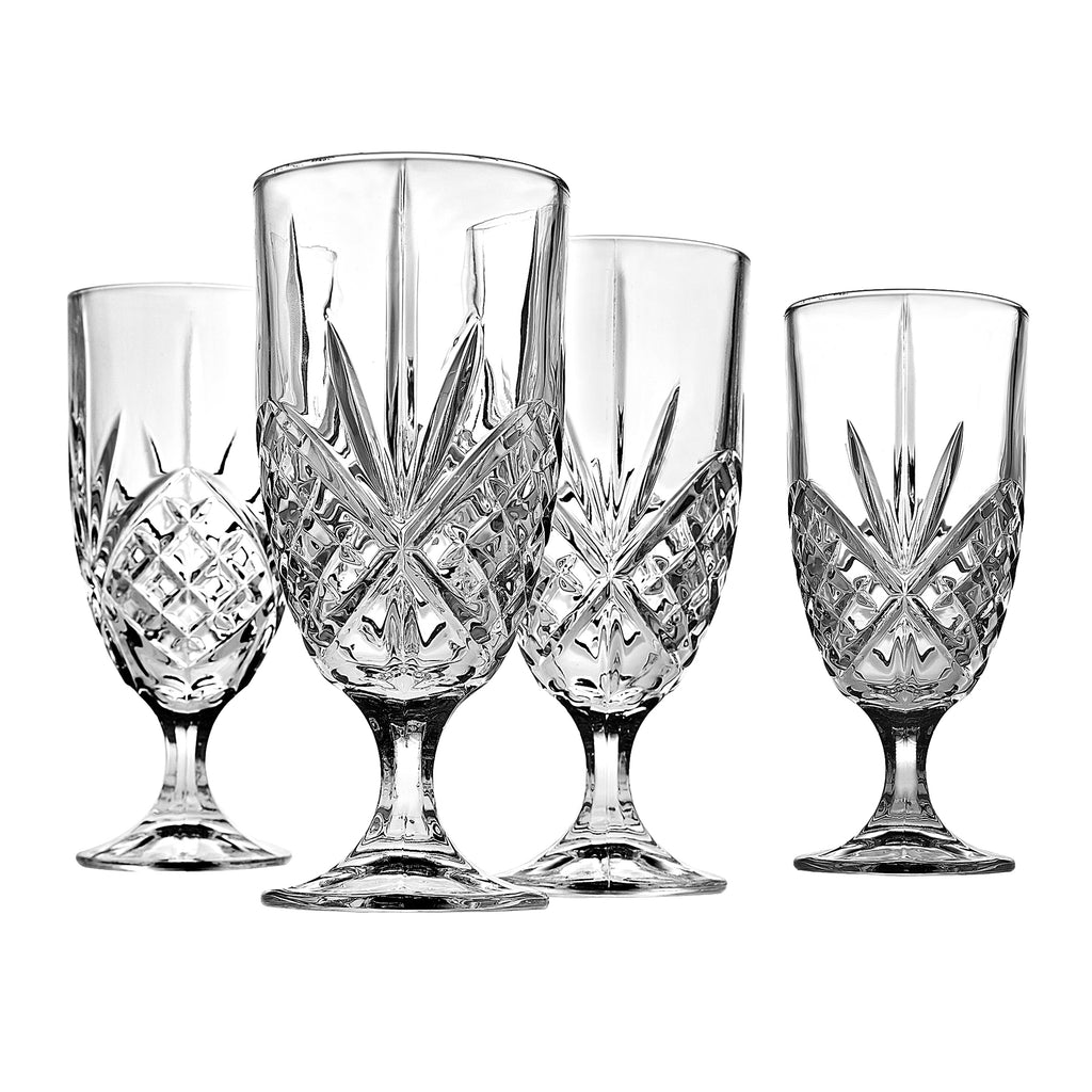 Dublin Crystal Ice Tea Glass, Set of 4 Godinger Cut Crystal, Dublin, Dublin Crystal, Dublin Glassware, Goblet