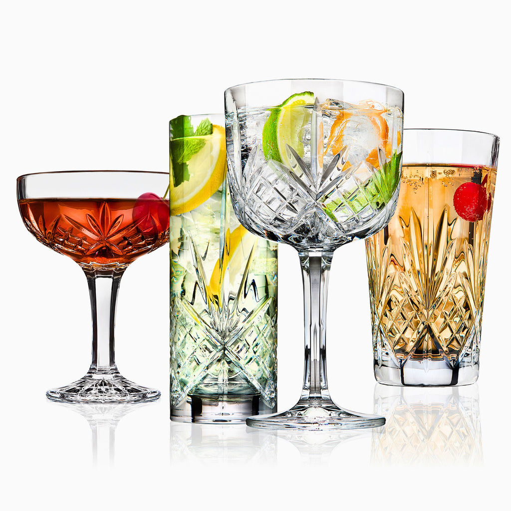 Dublin Crystal Mixology 8 Piece Glassware Set Godinger All Barware, All Glassware & Barware, Barware, Cut Crystal, Dublin, Dublin Crystal, Dublin Glassware, Martini & Coupes