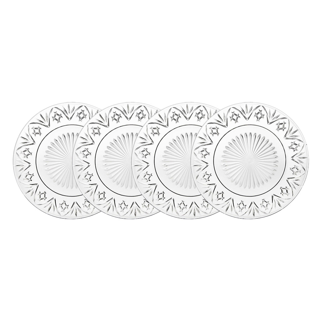 Dublin Crystal Salad Plate, Set of 4 Godinger All Dining, Cut Crystal, Dublin, Salad Plates