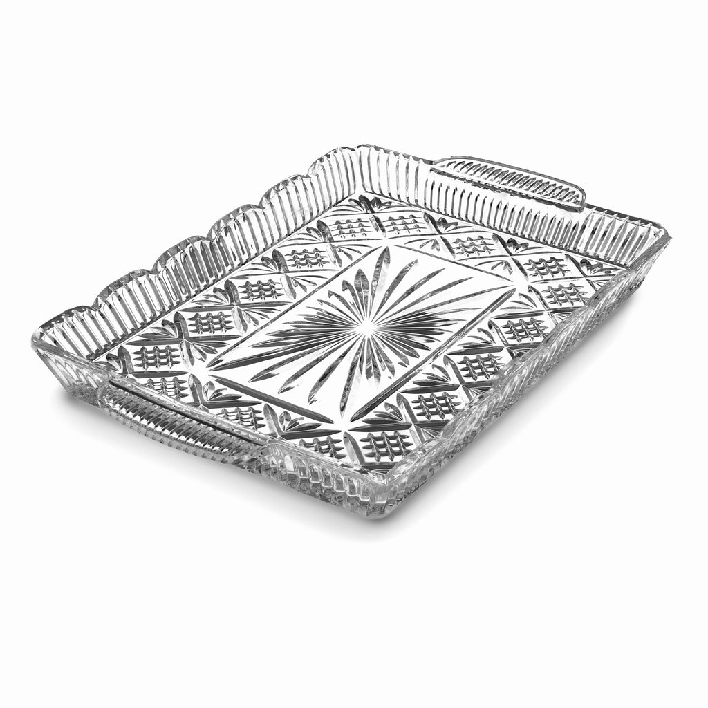 Dublin Crystal Scalloped Serving Tray Godinger All Kitchen, Clear, Cut Crystal, Dublin, Dublin Crystal, Dublin Kitchen, Kitchen, Serving, Serving Trays, Tray