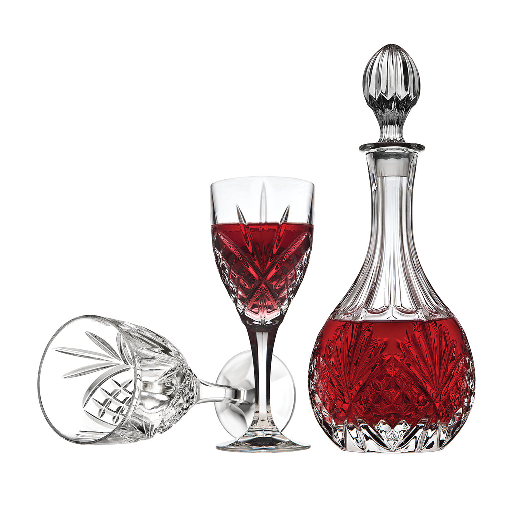 Dublin Crystal Wine Decanter 5 Piece Set Godinger All Glassware, All Glassware & Barware, Clear, Cut Crystal, Decanter, Decanter & Decanter Sets, Dublin, Dublin Glassware, Wine, Wine & Champagne