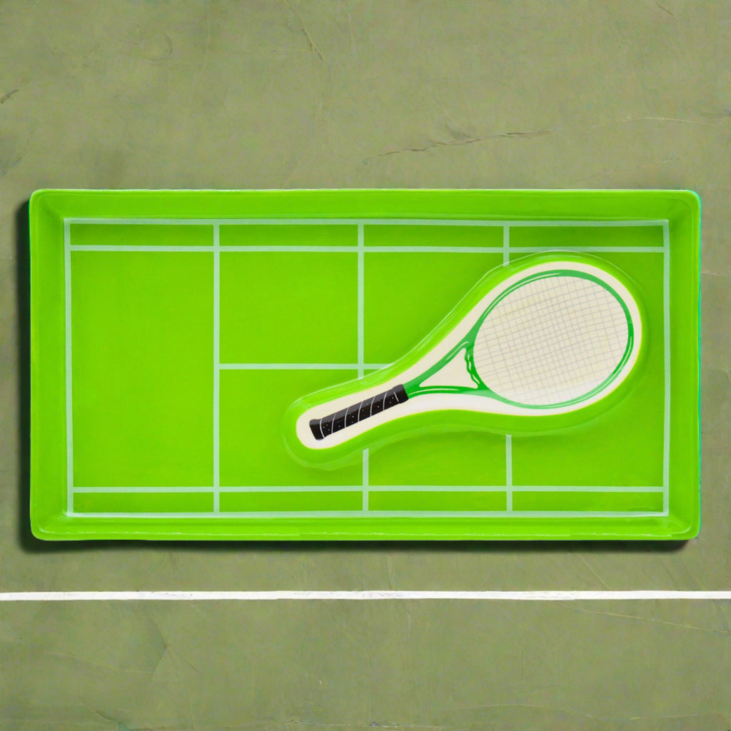 Godinger Tennis Court Chip & Dip Godinger Chip & Dip, Game Day, Godinger League, Porcelain, Sports, Tailgating, Tennis, Tennis Court, Tennis Racket