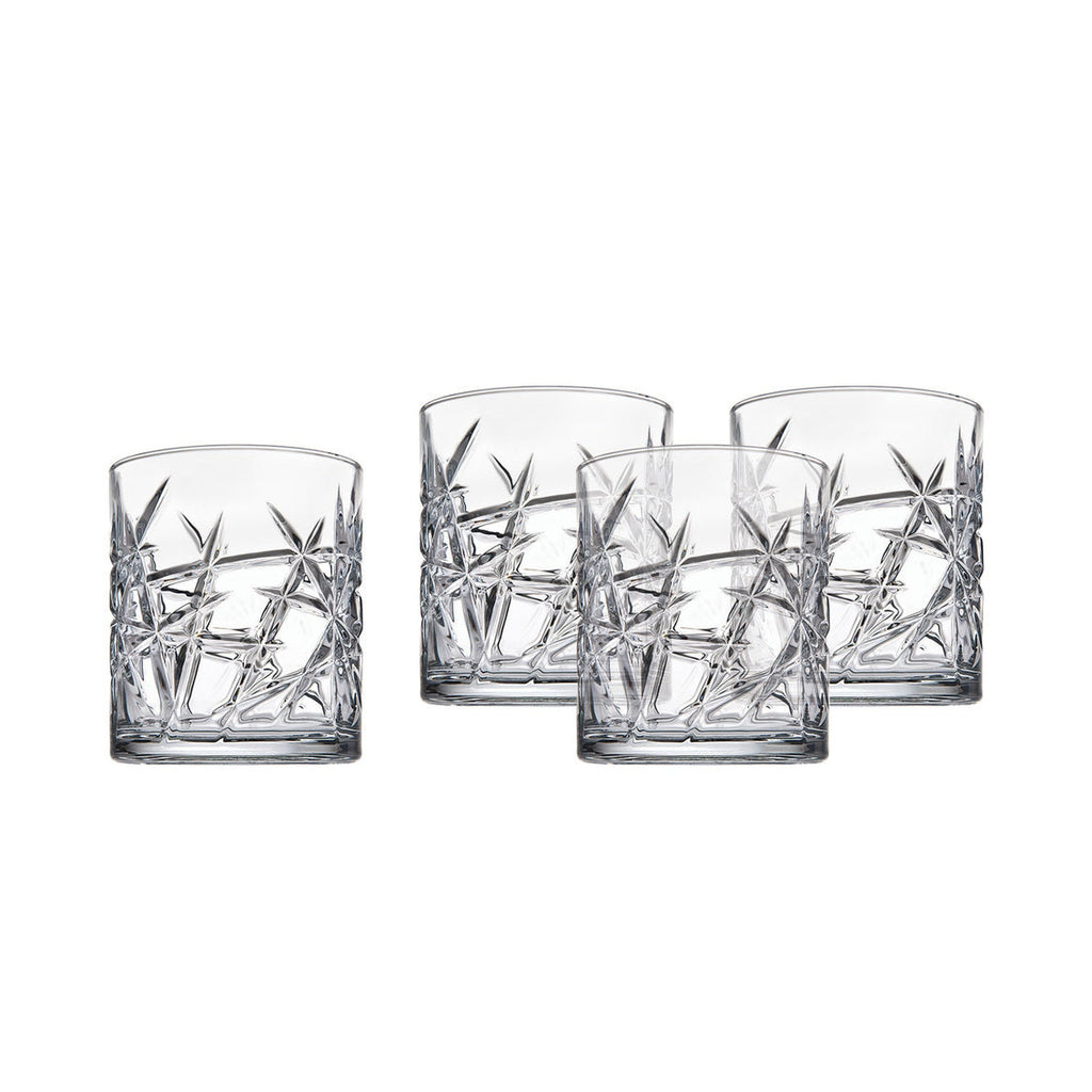 Graffiti Double Old Fashion Glass, Set of 4 Godinger All Barware, All Glassware, All Glassware & Barware, Clear, Cut Crystal, DOF, DOF & Highball, Double Old Fashion, Drinkware, Entertaining, Glassware, Graffiti, Whiskey Glass