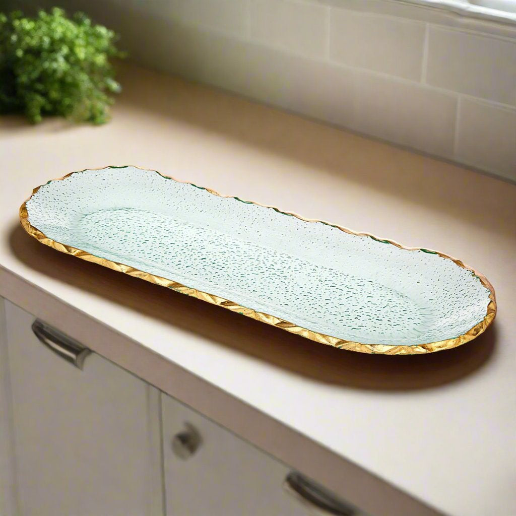 Harper Gold Edge Long Oval Serving Platter Godinger All Kitchen, Entertaining, Gold Edge, Kitchen Tools, Platter, Serving, Serving Platter, Serving Platters