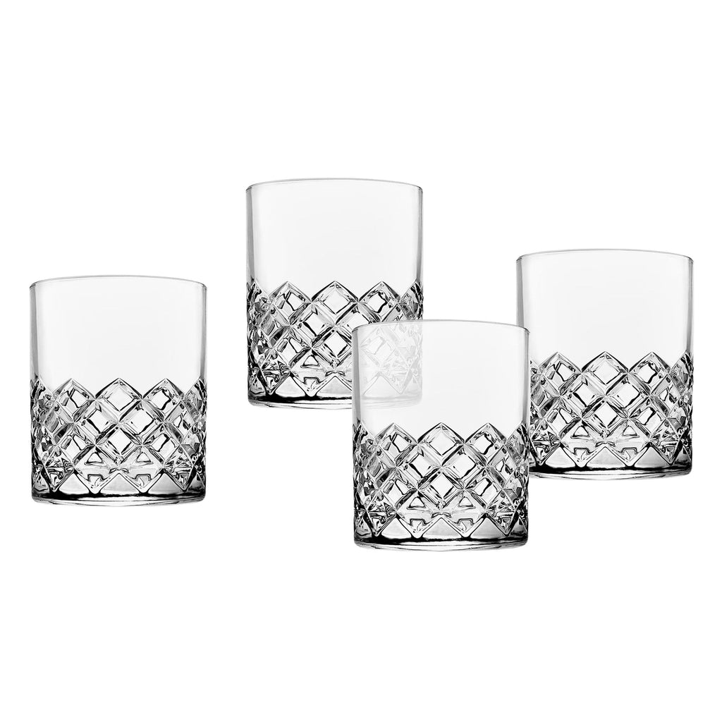 Hatch Double Old Fashion, Set of 4 Godinger All Barware, All Glassware, All Glassware & Barware, Clear, Cut Crystal, DOF, DOF & Highball, Double Old Fashion, Drinkware, Glassware, Hatch, Whiskey Glass