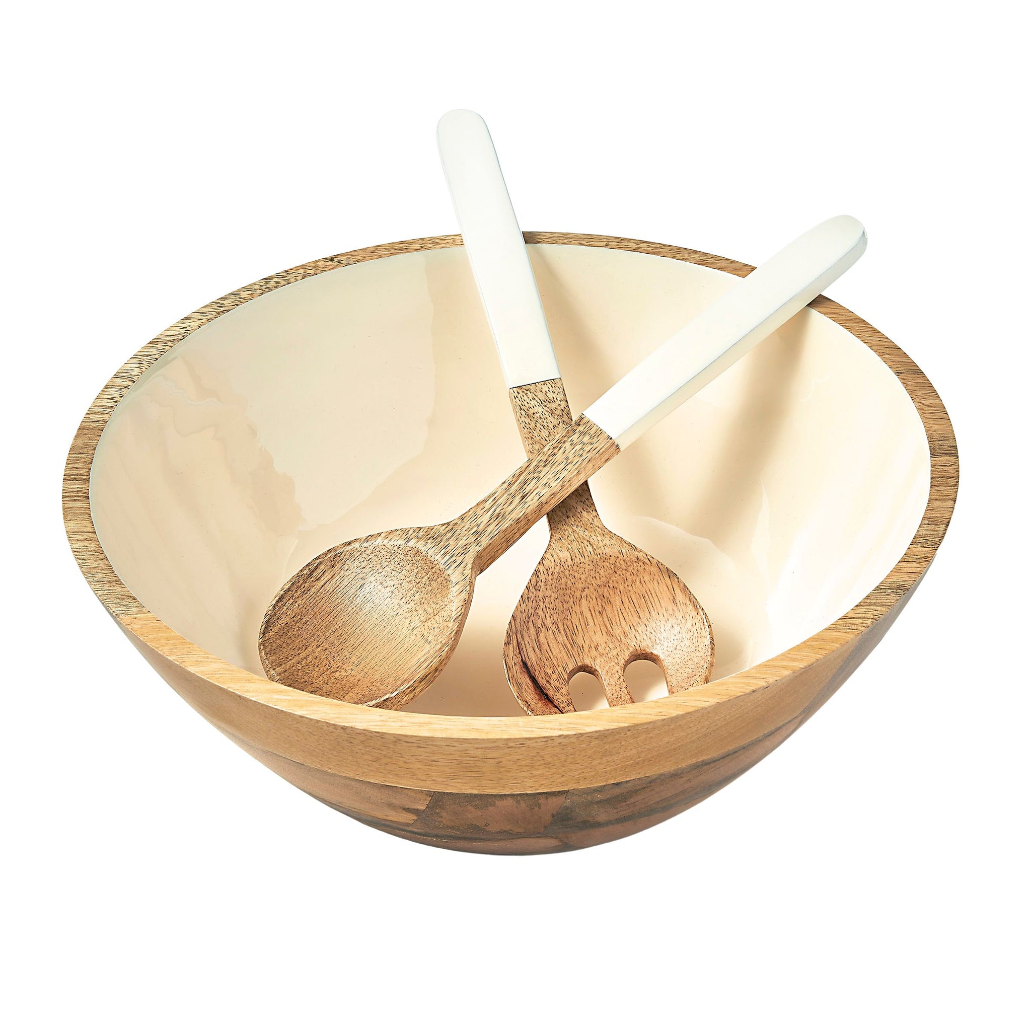 食器 WEDG WOOD Huck Wood & Enamel Salad Server Set – Godinger
