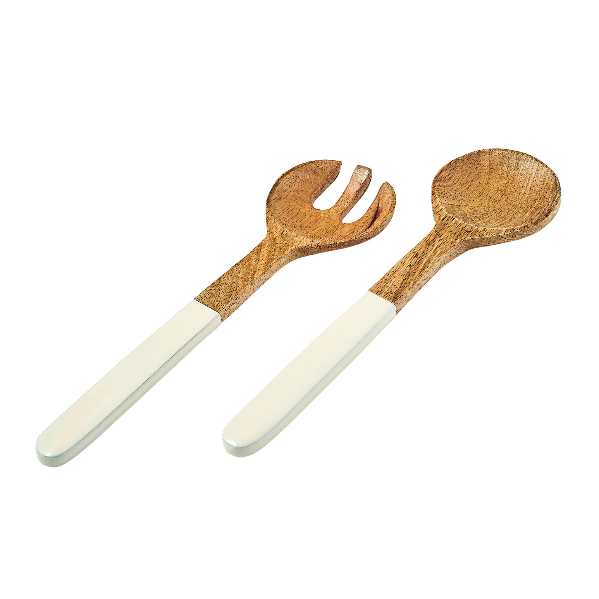 Huck Wood & Enamel Salad Server Set – Godinger