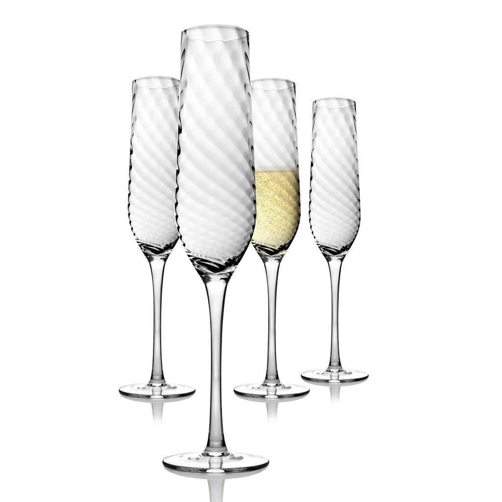 Infinity Champagne Flute, Set of 4 Godinger All Glassware, All Glassware & Barware, Clear, Infinity, Wine & Champagne