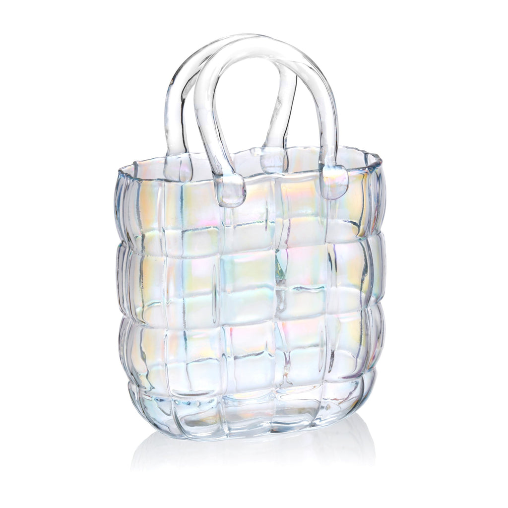 Iridescent Quilted Handbag Vase Godinger All Decor, Crystal, Cut Crystal, Decor, Vase, Vases