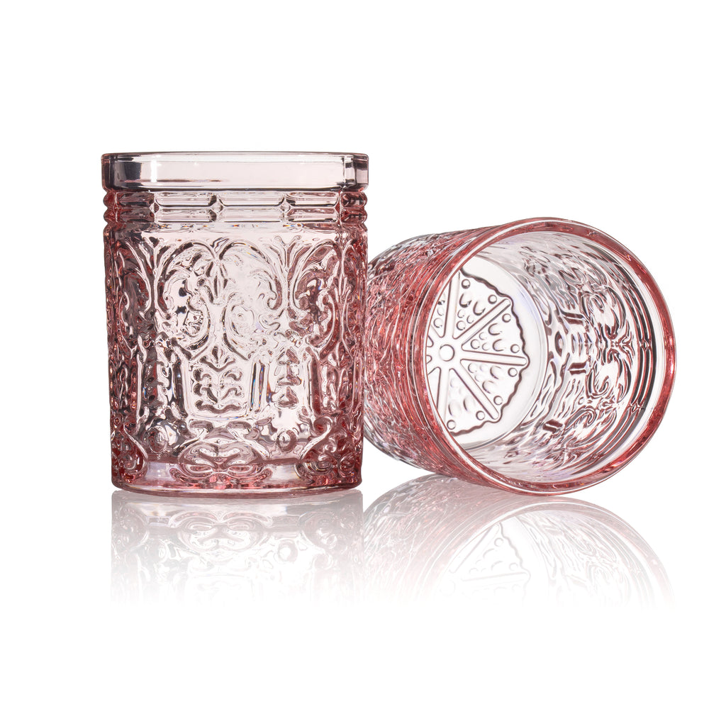 Jax Pink Double Old Fashion, Set of 4 Godinger All Glassware, All Glassware & Barware, DOF, DOF & Highball, Glassware & Barware, Jax, Pink