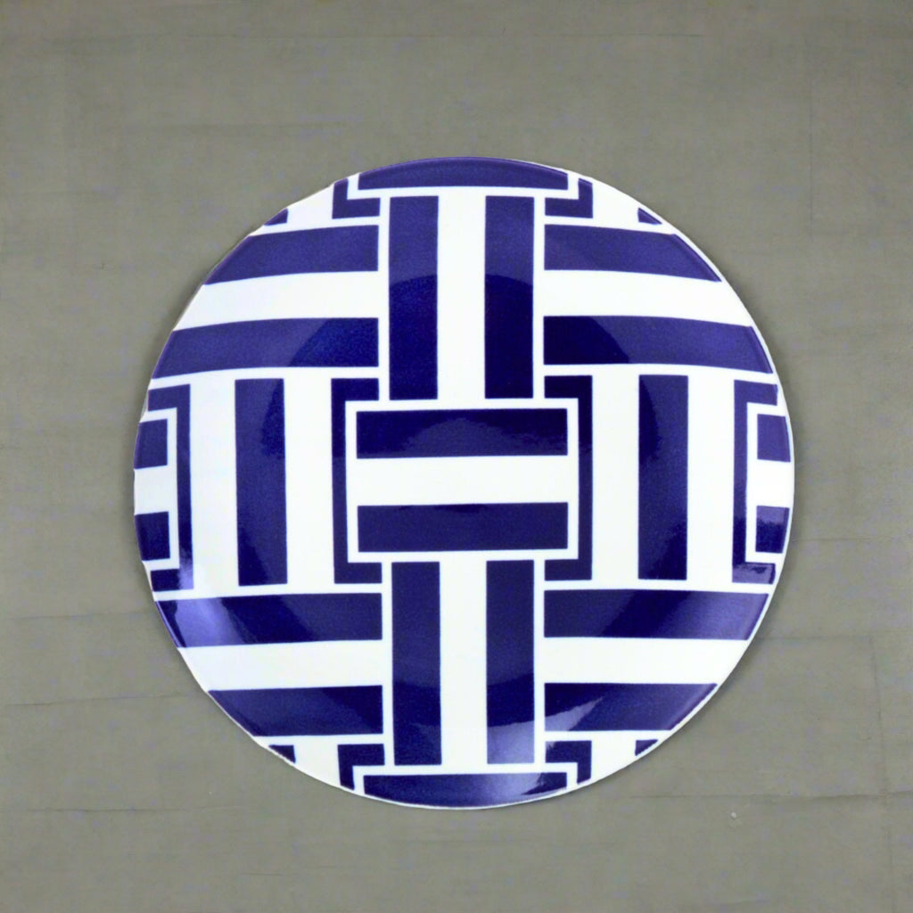 Jill Zarin Navy Montauk Salad Plate Godinger Jill Zarin, Jill Zarin Navy Montauk Dinner Plate, Montauk, Montauk Dinner Plate