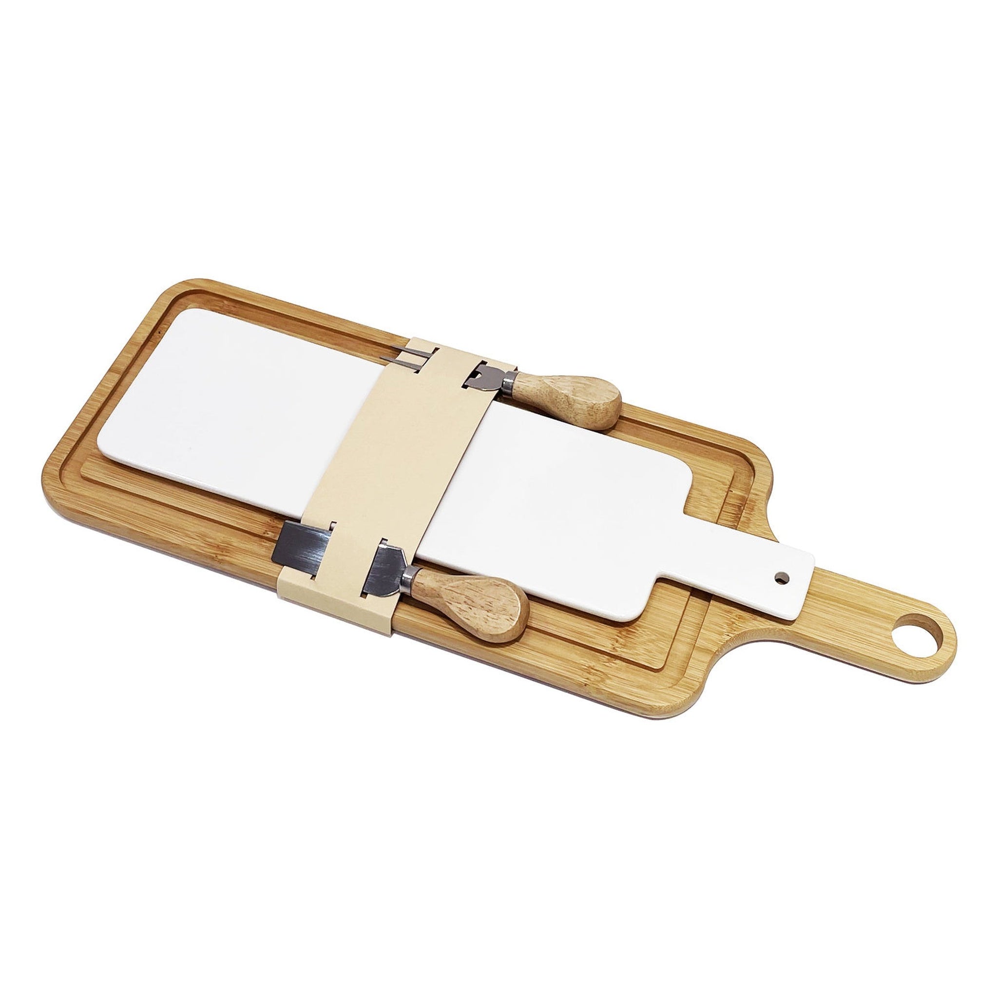 Jumelle Double Cheese Board Set with Cheese Knife – Godinger