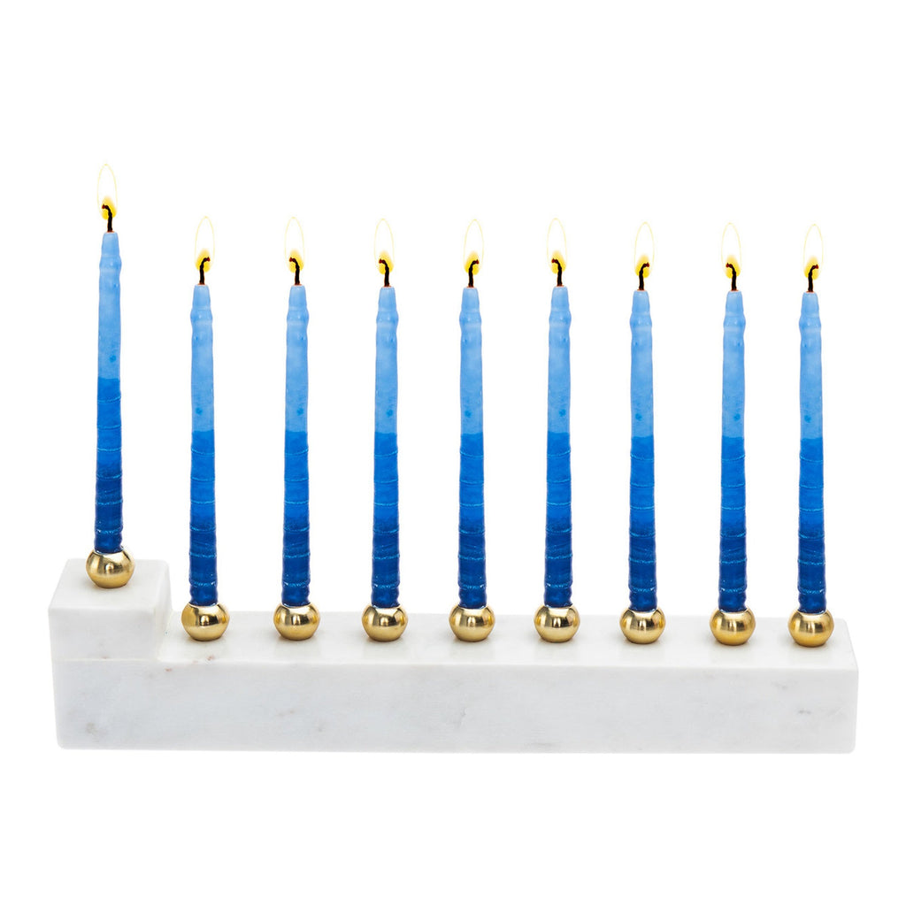 L Marble Menorah Godinger All Judaica, Gold Accent, Hanukkah, Judaica, Marble, Menorah, White Marble