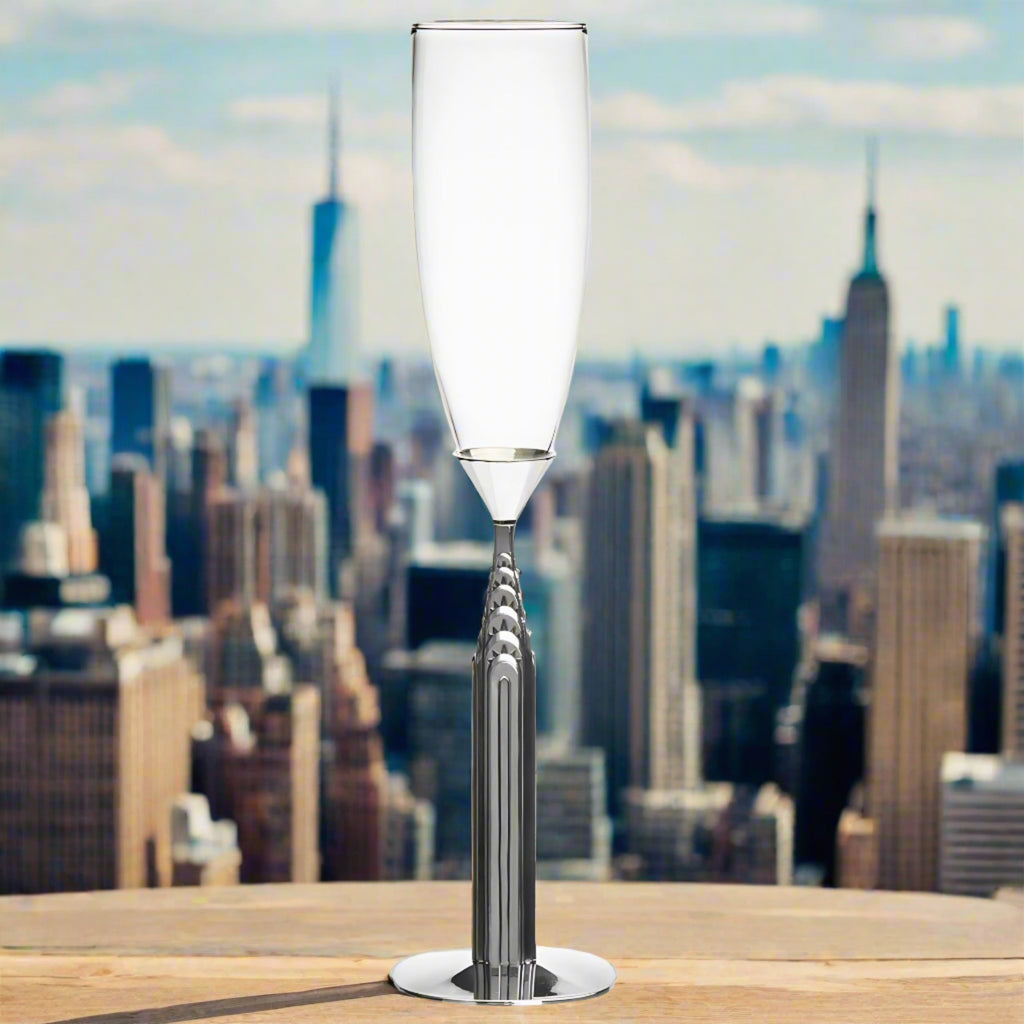 Landmark Chrysler Flute Godinger All Glassware, All Glassware & Barware, Chrysler Building, Flute, Glassware & Barware, Landmark, New York, NY, Wine & Champagne