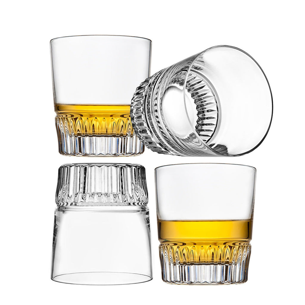 Latitude Double Old Fashion, Set of 4 Godinger All Barware, All Glassware, All Glassware & Barware, Clear, Cut Crystal, DOF, DOF & Highball, Double Old Fashion, Drinkware, Glassware, Latitude, Whiskey Glass