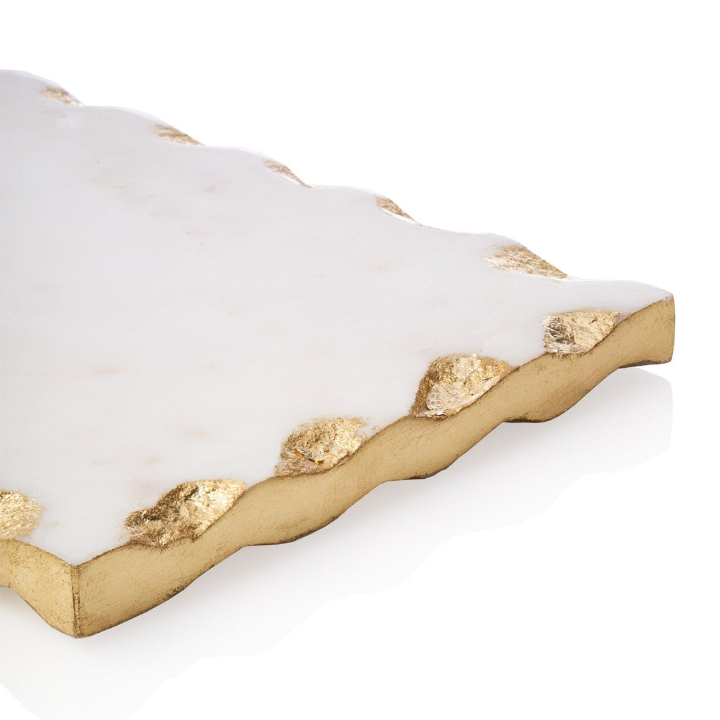 Lavi Marble Gold Organic Edge Small Rectangle Board Godinger All Kitchen, Board, Cheese Board, Gold, Gold Accent, Gold Edge, Lavi, Organic, Serving, Serving & Cheese Boards, Serving Platter, White Marble