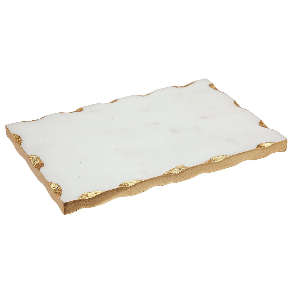 Lavi Marble Gold Organic Edge Small Rectangle Board Godinger All Kitchen, Board, Cheese Board, Gold, Gold Accent, Gold Edge, Lavi, Organic, Serving, Serving & Cheese Boards, Serving Platter, White Marble