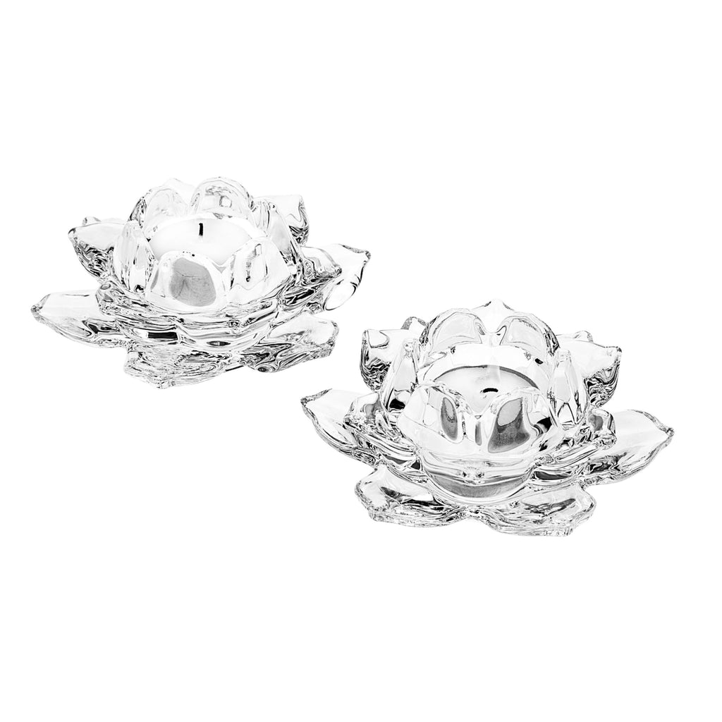 Lotus Votive Holder Set Godinger All Decor, Candles & Candleholders, Clear, Cut Crystal, Decor, Lotus, Lotus Candle Holder, Lotus Votive Candle Holder, Votive Holder