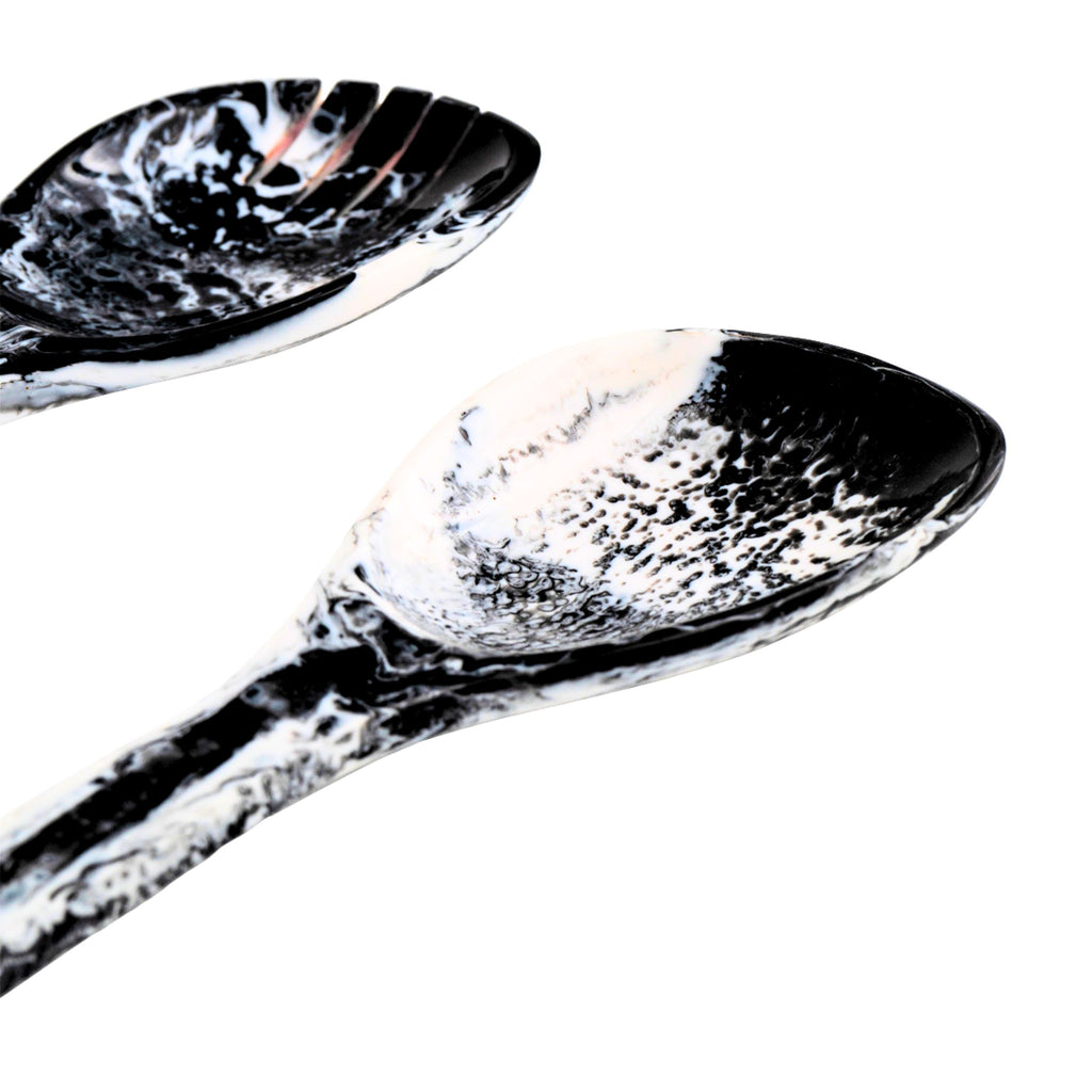 Lucente Black & White Resin Salad Server Set Godinger All Flatware & Serveware, Black, Black & White, Black & White Resin, Flatware & Serveware, Lucente Resin, Resin, Resin Salad Server, Resin Salad Server Set, Salad Servers, White