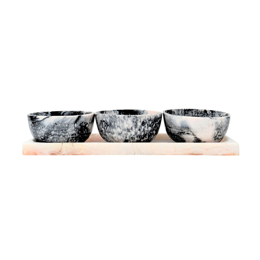 Lucente Black & White Resin Serving Tray & Appetizer Bowls Godinger All Kitchen, Appetizer, Black, Black & White, Black & White Lucente Resin, Black & White Resin, Kitchen, Lucente Resin, Resin, Resin Serving Tray & Appetizer Bowls, Serving, Serving Trays, White