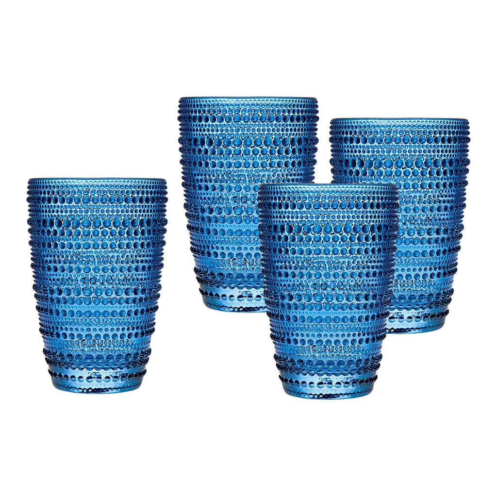 Lumina Blue Highball, Set of 4 Godinger All Barware, All Glassware, All Glassware & Barware, Blue, Brooklyn Steel Co, DOF & Highball, Fortessa Jupiter, Glassware, Glassware & Barware, Glaver's Hobnail, Highball, Highball Set, Hobnail, Hobnail Highball, Home Essentials Halo, Lumina, Lumina Blue, Lumina Highball