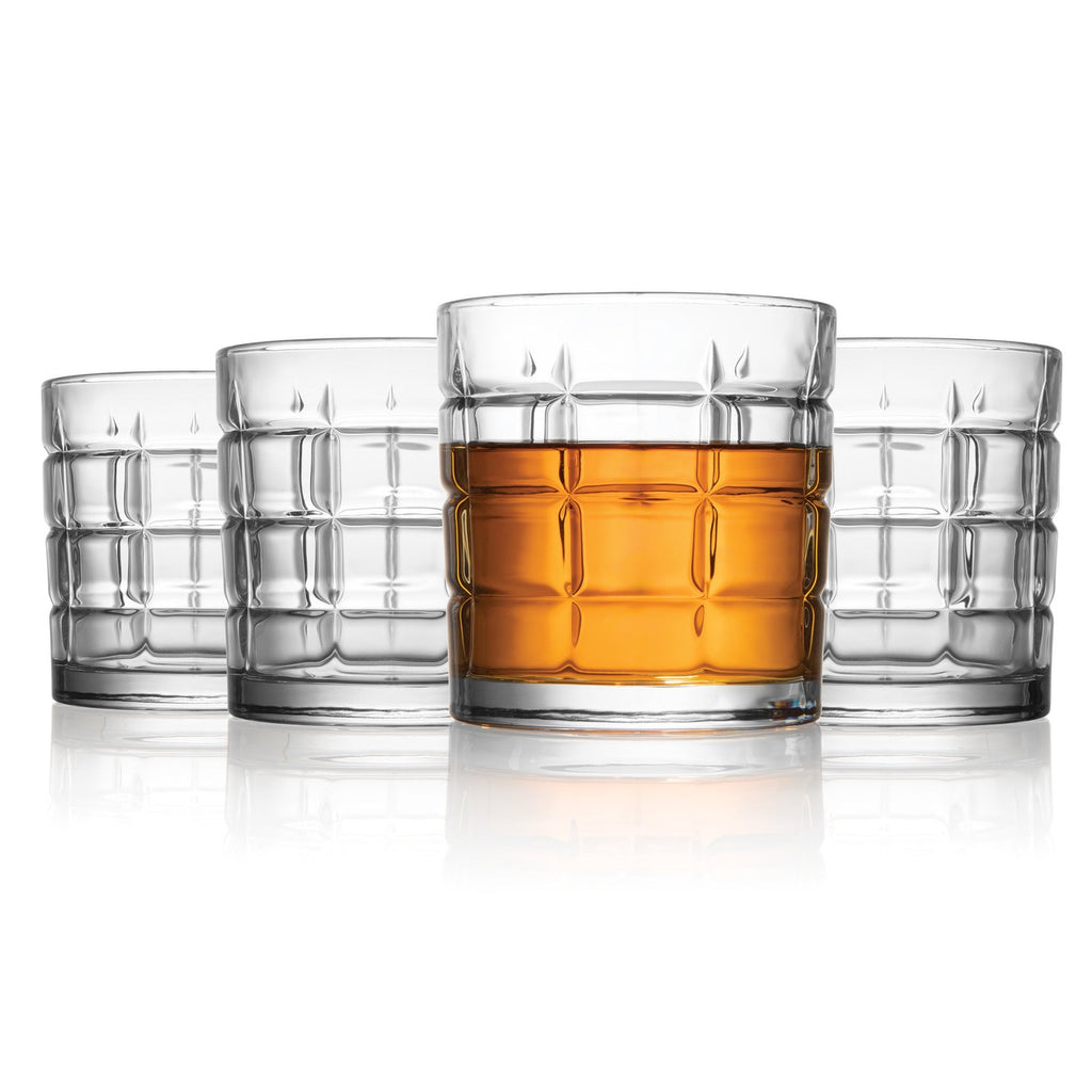 Maeve Double Old Fashion Glass, Set of 4 Godinger All Barware, All Glassware, All Glassware & Barware, Clear, DOF, DOF & Highball, Double Old Fashion, Drinkware, Glassware, Maeve, Whiskey Glass