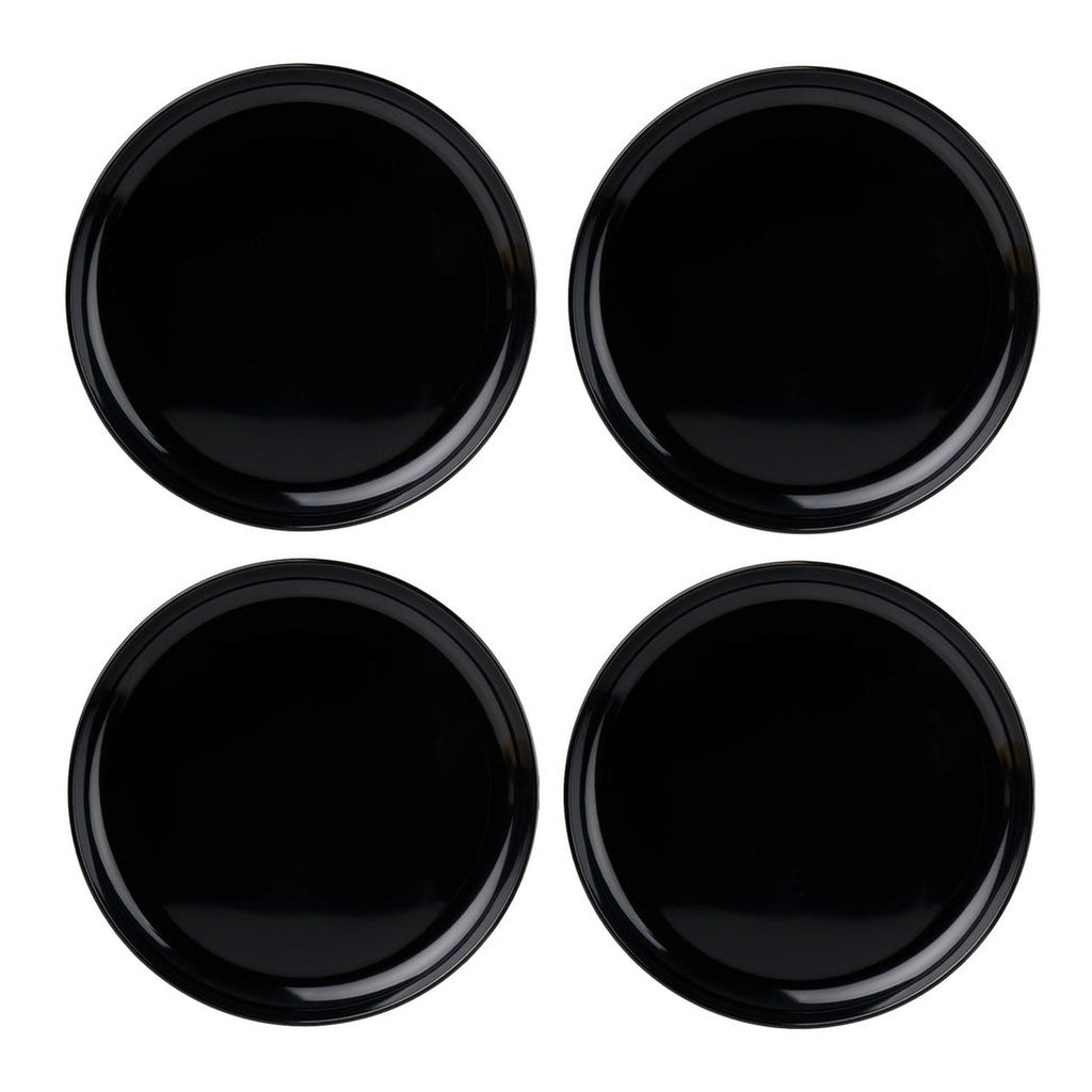 Marbella Black Stacking Melamine Dinner Plate, Set of 4 Godinger Black, Marbella, Melamine, Melamine Dinner Plate, Outdoor, Outdoor Dinnerware, Set of 4, Stacking Melamine