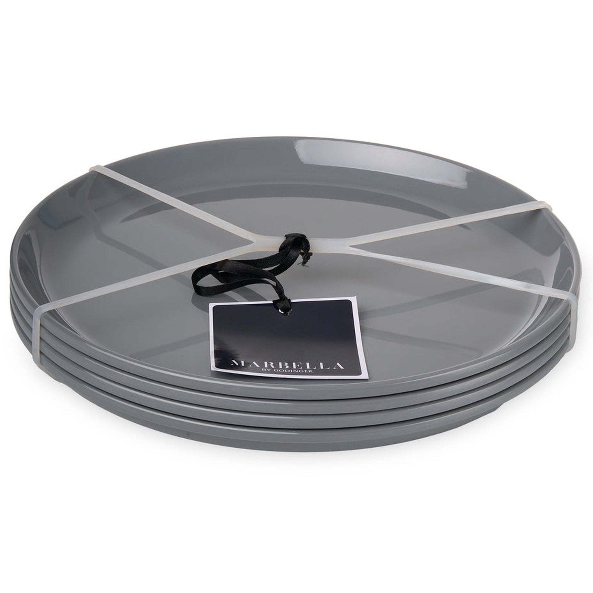 Marbella Grey Stacking Melamine Dinner Plate, Set of 4 – Godinger