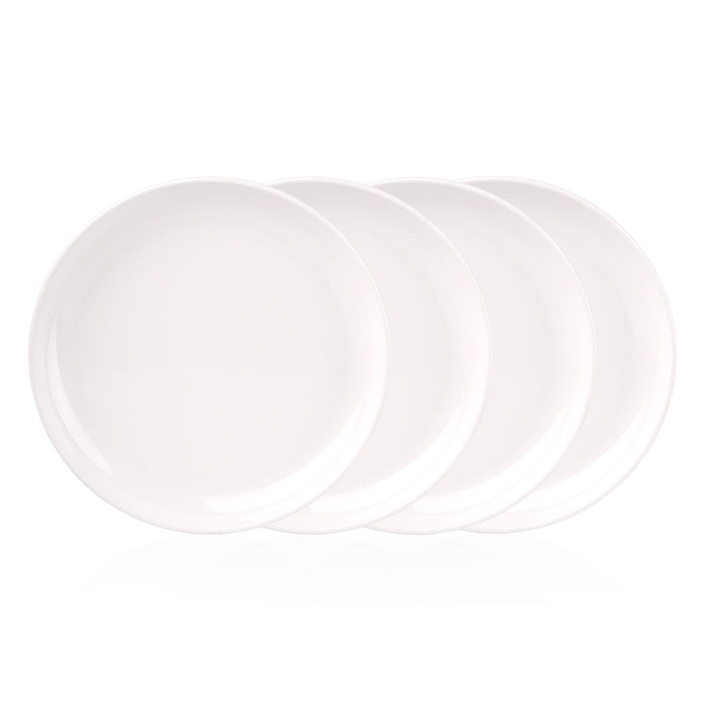 Marbella White Stacking Melamine Salad Plate, Set of 4 Godinger Marbella, Melamine, Melamine Salad Plate, Outdoor, Outdoor Dinnerware, Set of 4, Stacking Melamine, White