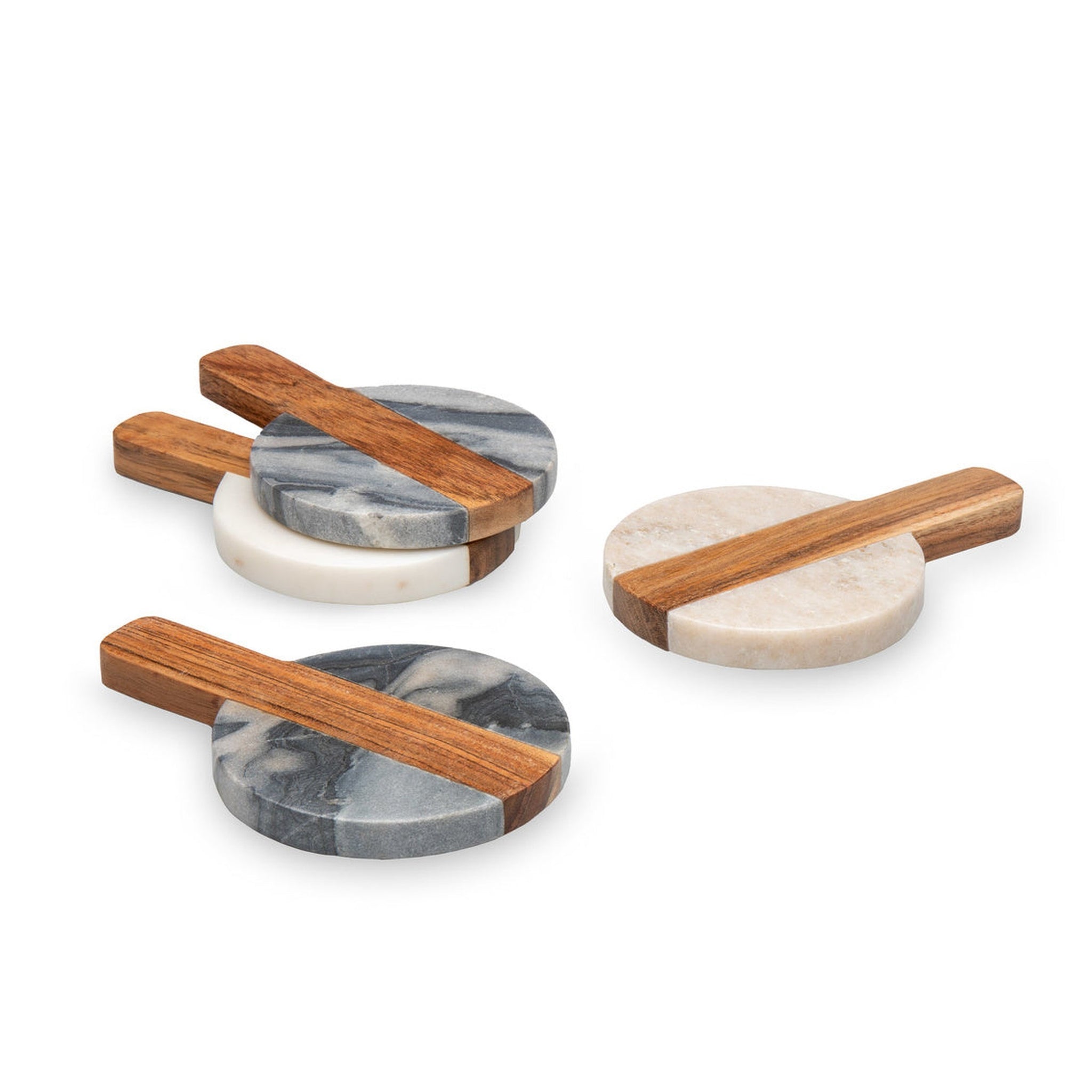 Marble & Wood Paddleboard Coaster Set – Godinger