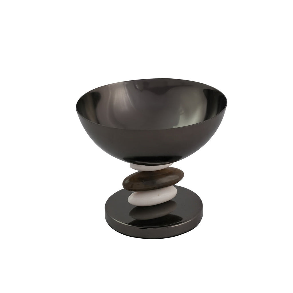 Midnight Pebble Footed Nut Bowl Godinger All Kitchen, Black, Midnight, Nut Bowl, Pebble, Serveware, Serving, Serving Bowls, Stainless, Stainless Steel