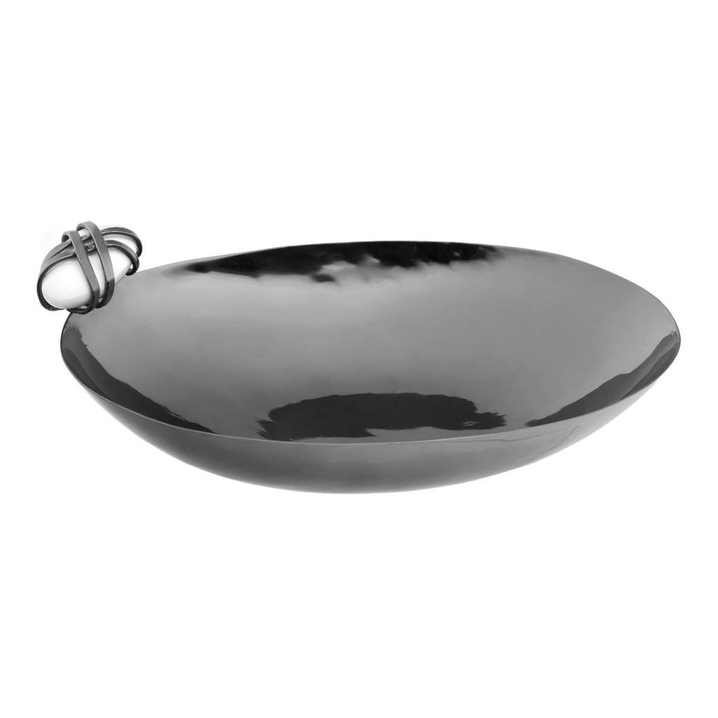 Midnight Pebble Oval Nut Bowl Godinger All Kitchen, Black, Midnight, Nut Bowl, Pebble, Specialty, Specialty Serving, Stainless Steel